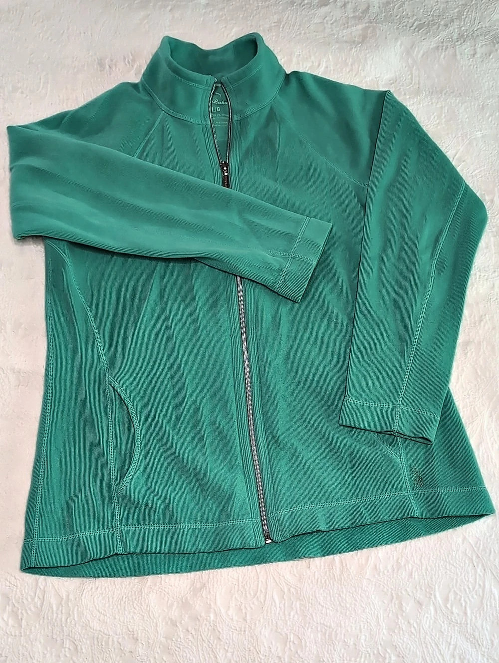Tommy Bahama Zip Front Jacket in Green Size Large Like New